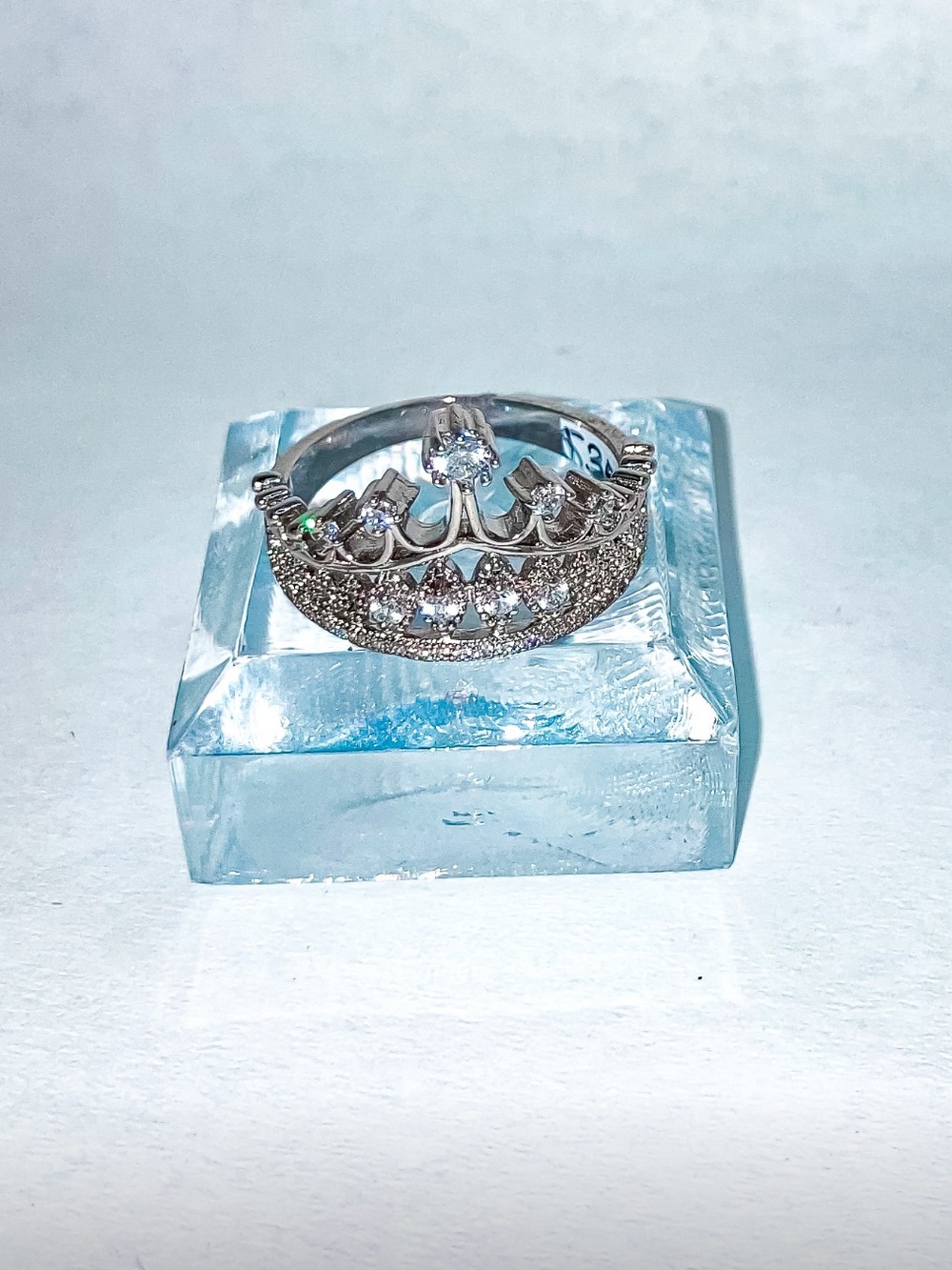 Crown CZ Ring - White size 8